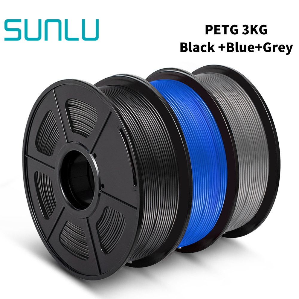 Filamento SUNLU PETG 3D, 1KG, 3 rollos, 1,75mm +/-0,02MM, filamento de impresión 3D, filamento para heridas ordenadamente, embalaje al vacío, envío rápido