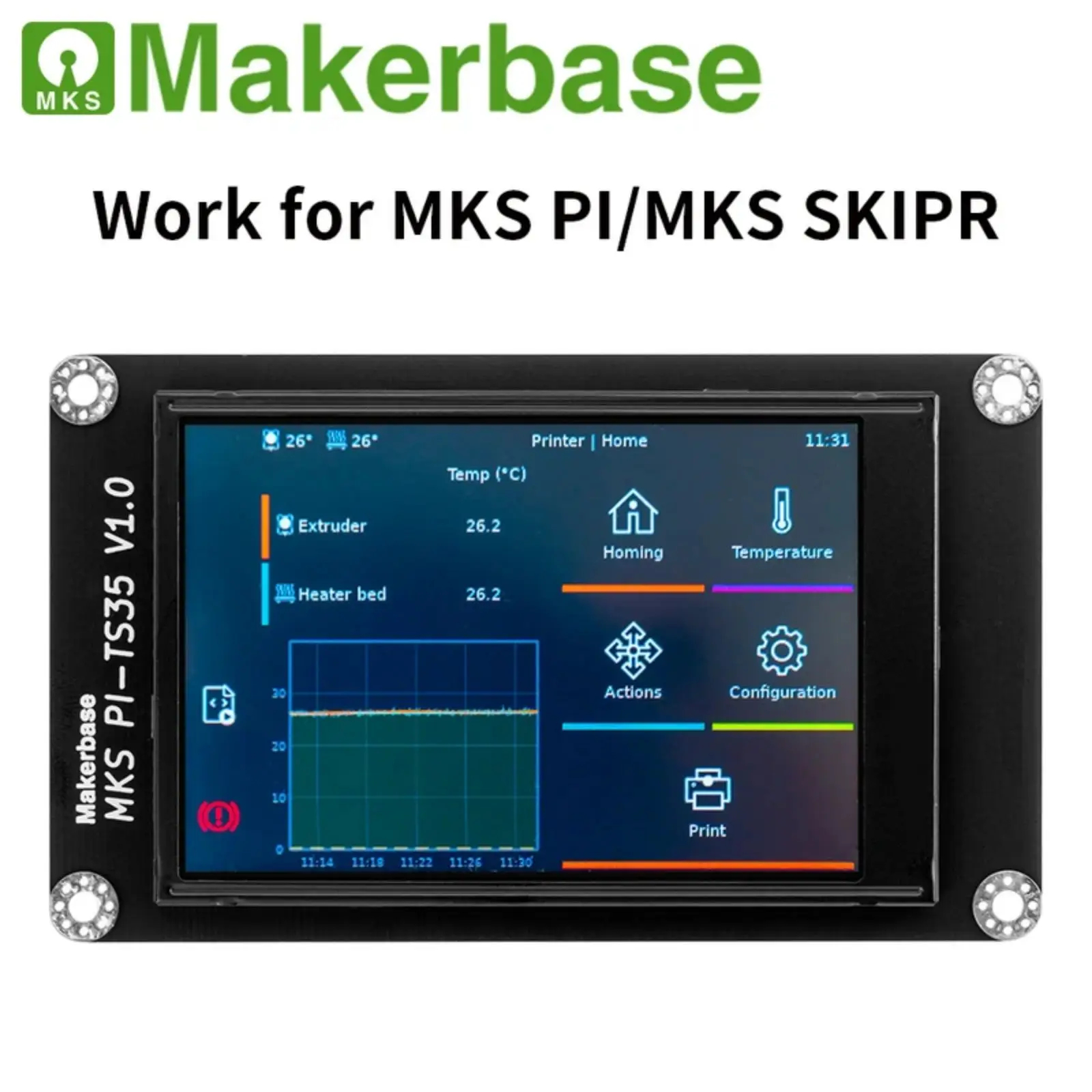 Makerbase-pantalla LCD para impresora 3D MKS PI-TS35, pantalla capacitiva de 3,5 pulgadas para placa makerbase PI/SKIPR, oficial nuevo