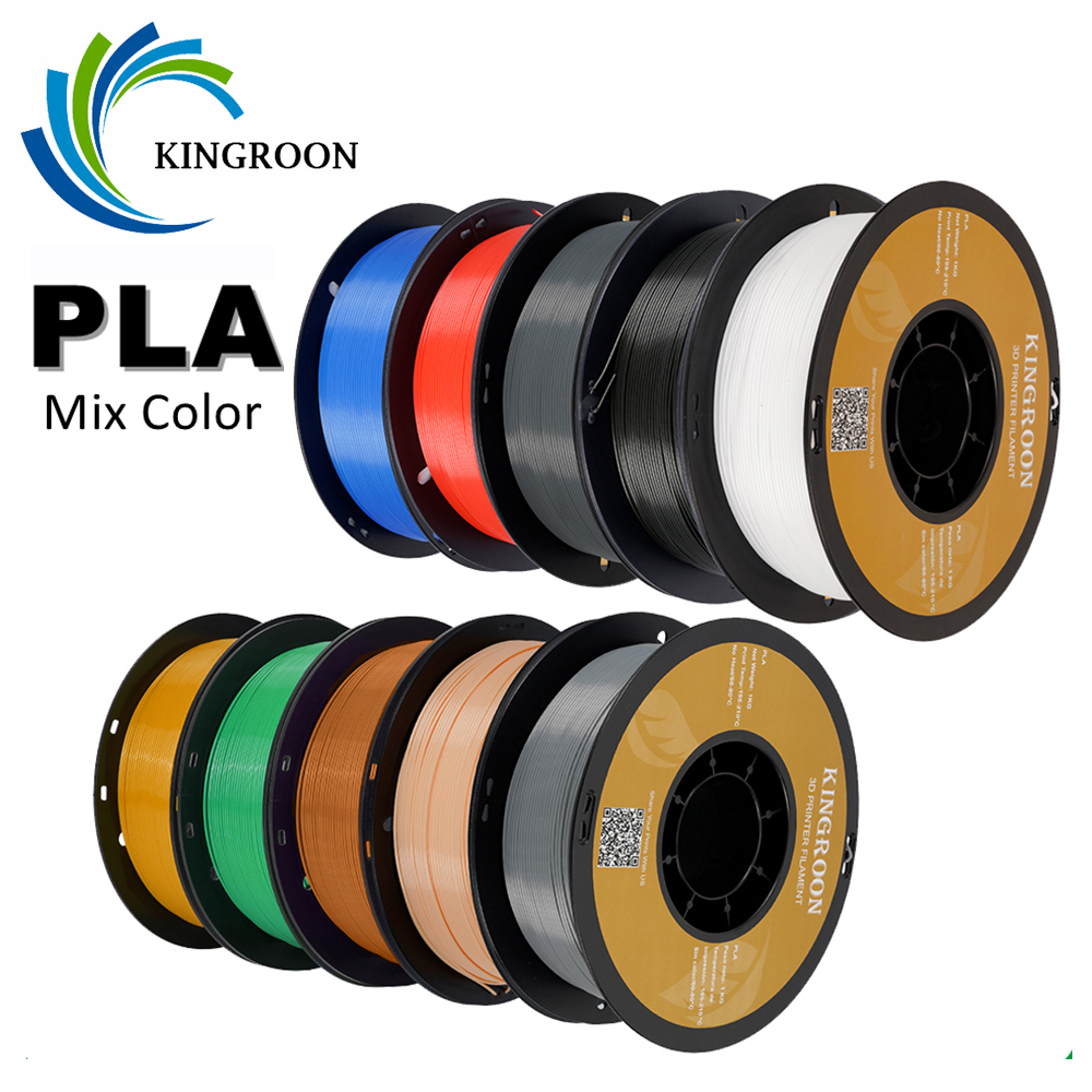 Filamento KINGROON PLA 1,75mm 5/10KG plástico pla para impresora 3D, filamentos de impresión 3D estándar de 1 kg/rollo mezcla de colores envío Local