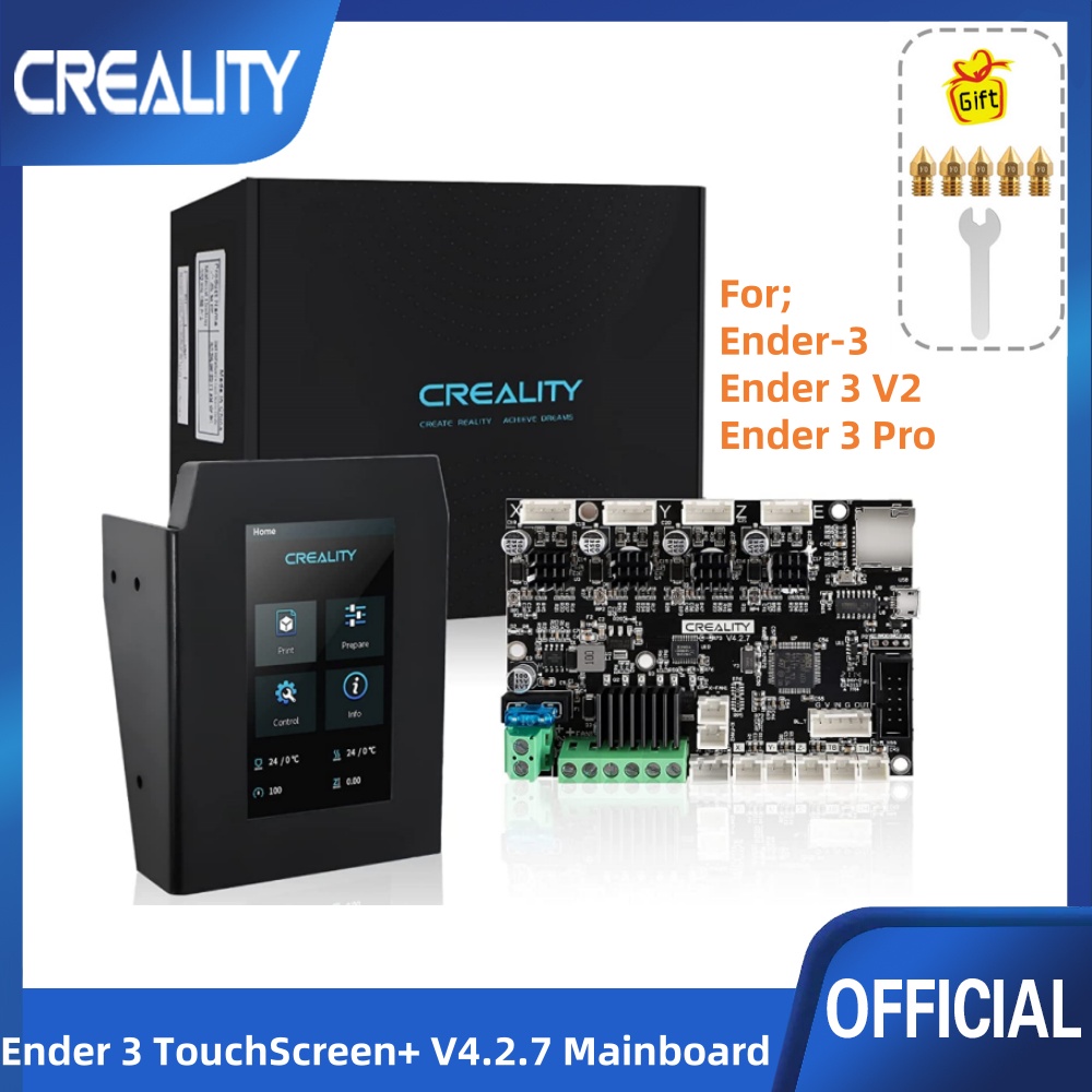 Creality Ender 3 Kit de pantalla táctil Pantalla LCD de 4,3 pulgadas con placa base V4.2.7 para impresoras 3D Ender 3/ Ender-3 V2/3 Pro