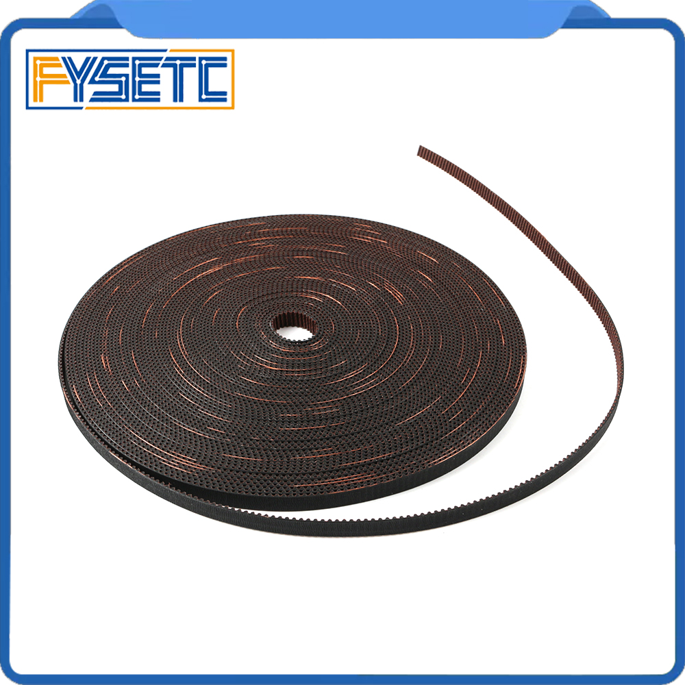 Correa de distribución de caucho de fibra de vidrio abierta, 2GT, GATES-LL-2GT, 2GT-6, L, 2M, 5M de ancho, 6mm para Prusa I3, MK3, MK3S, Ender-3, CR10, ANET